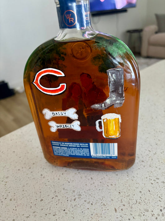 Custom Hand-Painted Bourbon Bottle