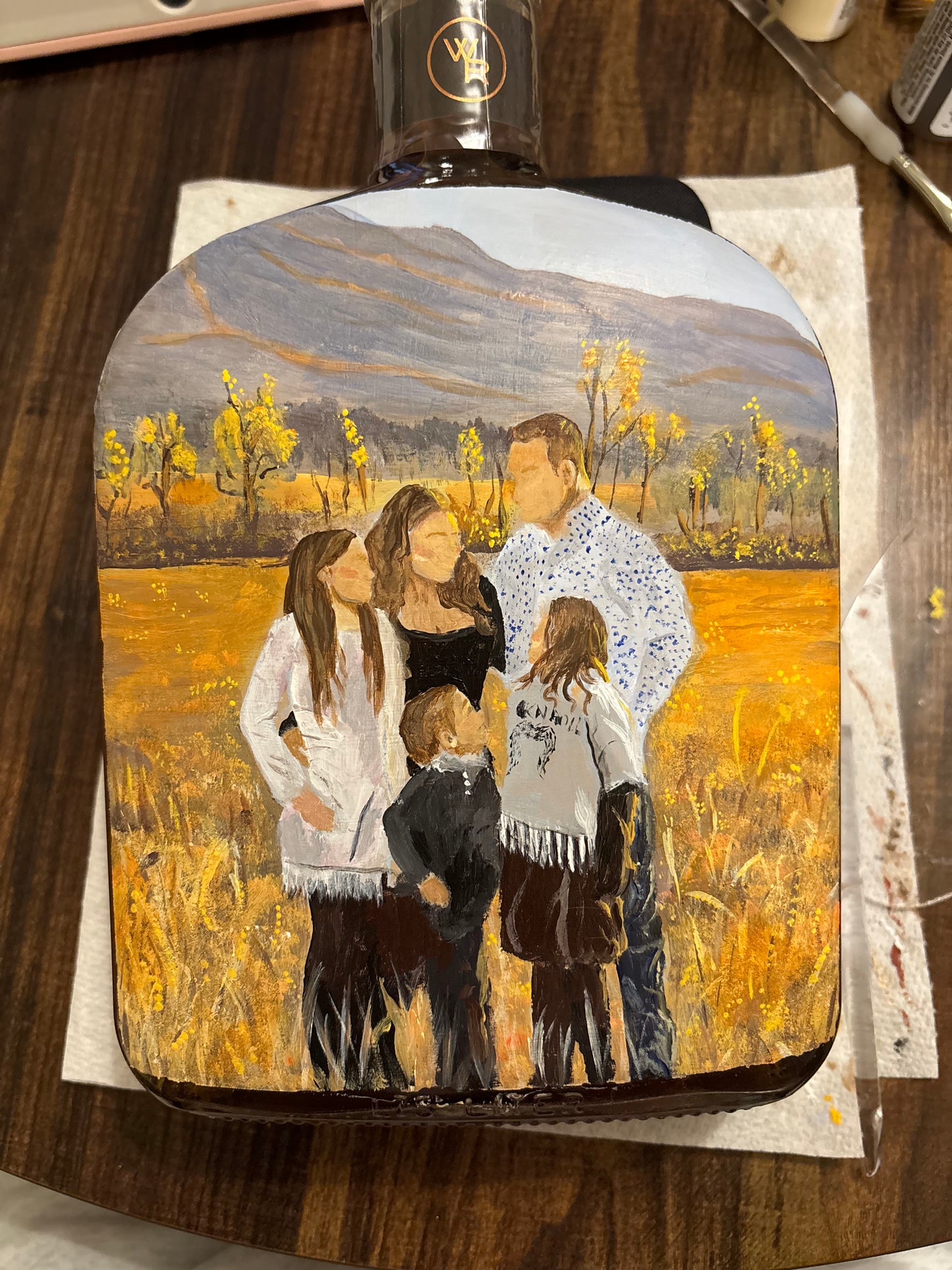 Custom Hand-Painted Bourbon Bottle