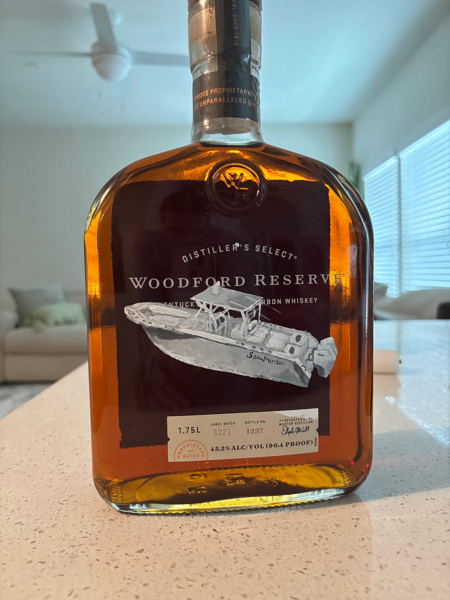 Custom Hand-Painted Bourbon Bottle
