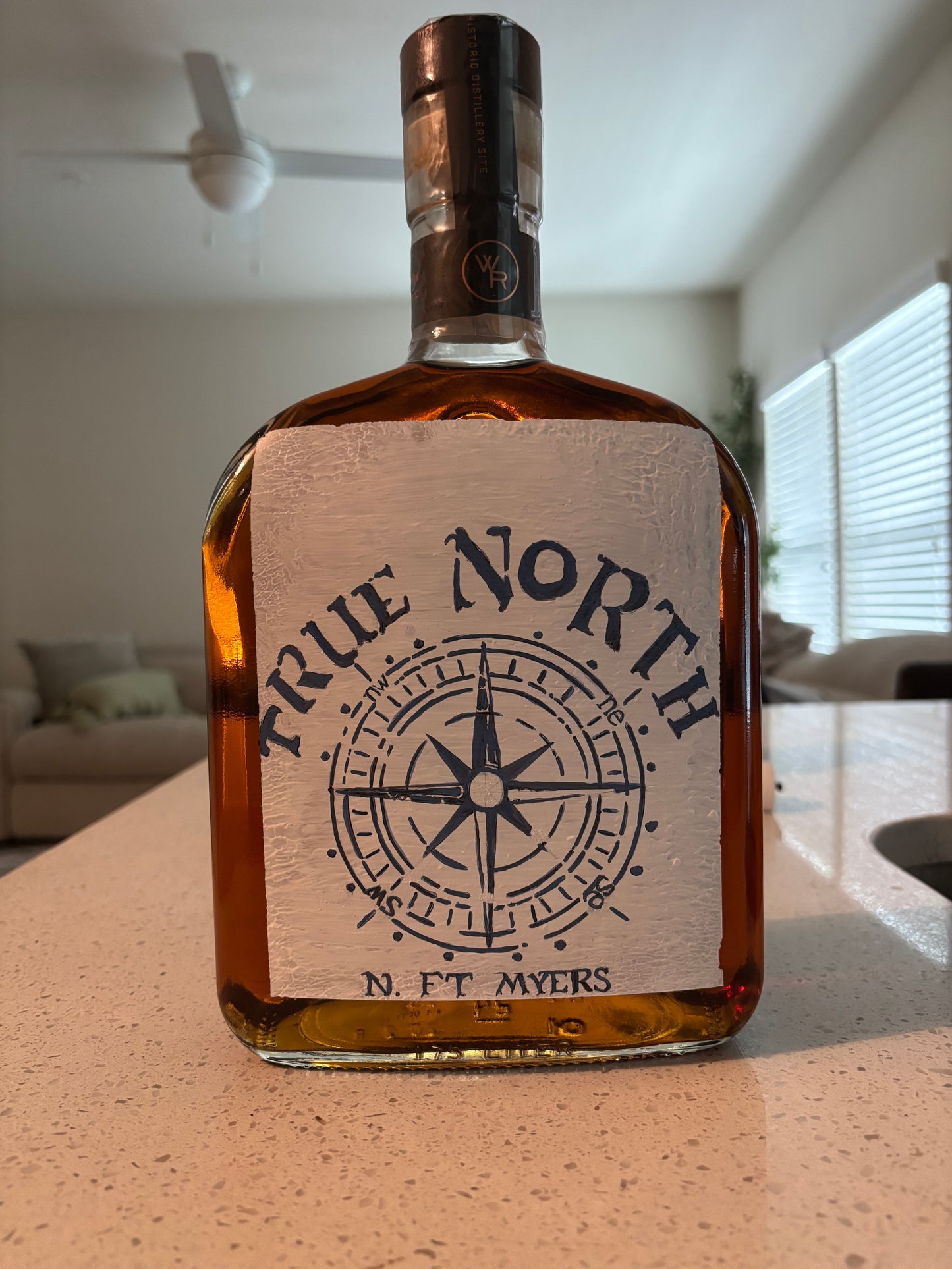 Custom Hand-Painted Bourbon Bottle