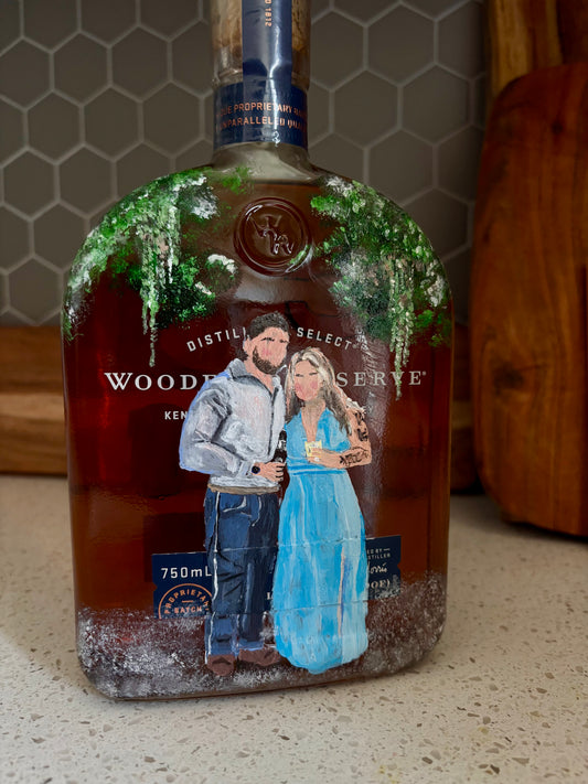 Custom Hand-Painted Bourbon Bottle
